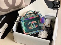 Túi Chanel Vanity Case Rainbow Xanh Lá Best Quality Like Auth 99% - 20 CM