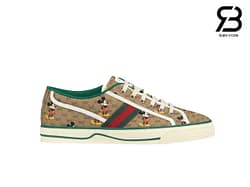 Giày Gucci Tennis 1977 x Disney Mickey Mouse Nâu Best Quality