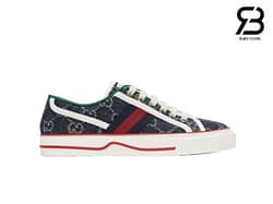 Giày Gucci Tennis 1977 Black Denim Trắng Cam Best Quality