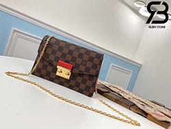 Túi LV Croisette Chain Wallet Damier Ebene Canvas Best Quality 99% Auth
