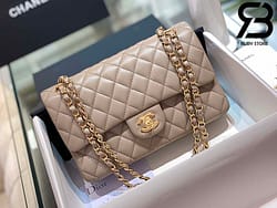 Túi Chanel Classic Brown Da Cừu Best Quality Like Auth 99% - 25,5 CM