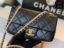 Túi Chanel Classic Flap Bag Đen Da Cừu Best Quality Like Auth 99% - 20 CM