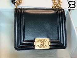 Túi Chanel Classic Retro Mini Boy Da CalfSkin Màu Đen Best Quality - 16 CM