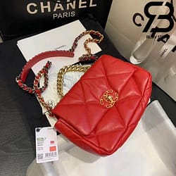 Túi Chanel 19 Da Cừu Màu Đỏ Best Quality Like Auth 99%