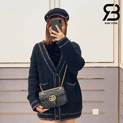 Túi Gucci Marmont Matelassé Mini Bag Đen 22CM Best Quality