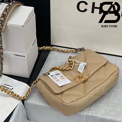 Túi Chanel 19 Flap Bag Nâu Nhạt Best Quality Like Auth 99% - 26 CM