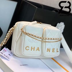Túi Chanel Mini Camera Case AS2923 Bag Màu Trắng Siêu Cấp