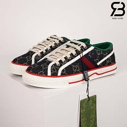 Giày Gucci Tennis 1977 Black Denim Trắng Cam Best Quality