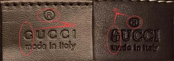 Nhãn da bên trong túi Gucci marmont
