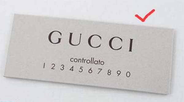 thẻ Controllato của túi Gucci