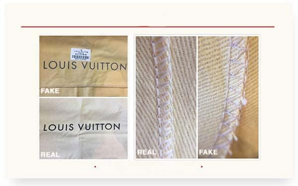 phân biệt túi Louis Vuitton auth và fake qua túi bụi