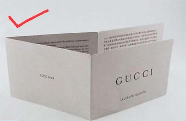 tập giấy thông tin của Gucci