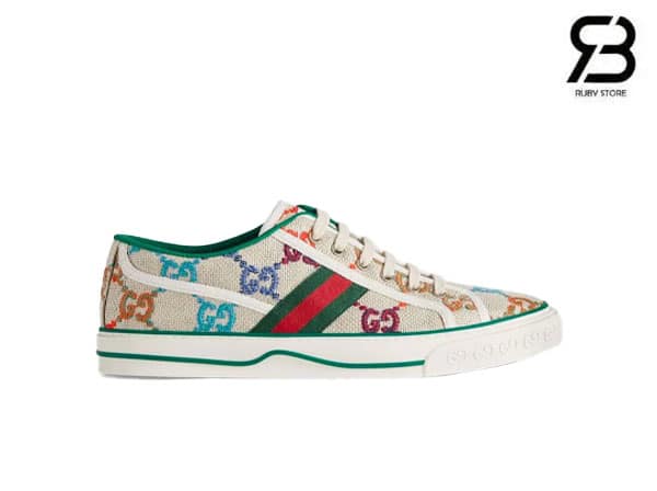 Giày Gucci Tennis 1977 Multicolor GG Ivory 7 Màu Best Quality