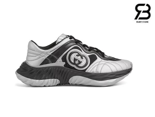 Giày Gucci Ripple Sneaker Black Silver Đen Bạc Best Quality
