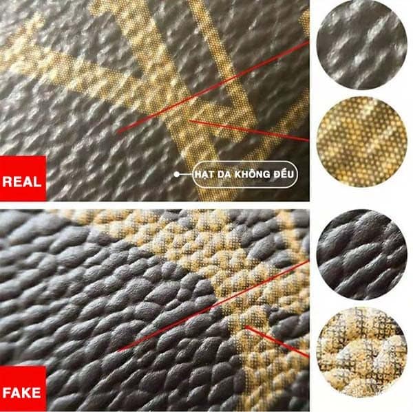 phân biệt túi Louis Vuitton auth và fake qua da