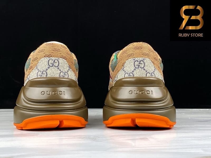 giày gucci rhyton gg brown orange siêu cấp ở hcm