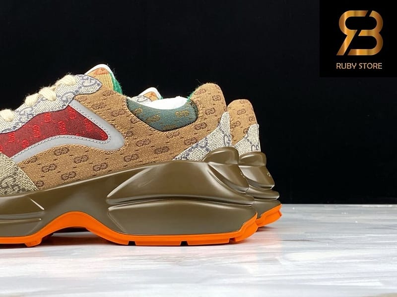 giày gucci rhyton gg brown orange siêu cấp ở hcm