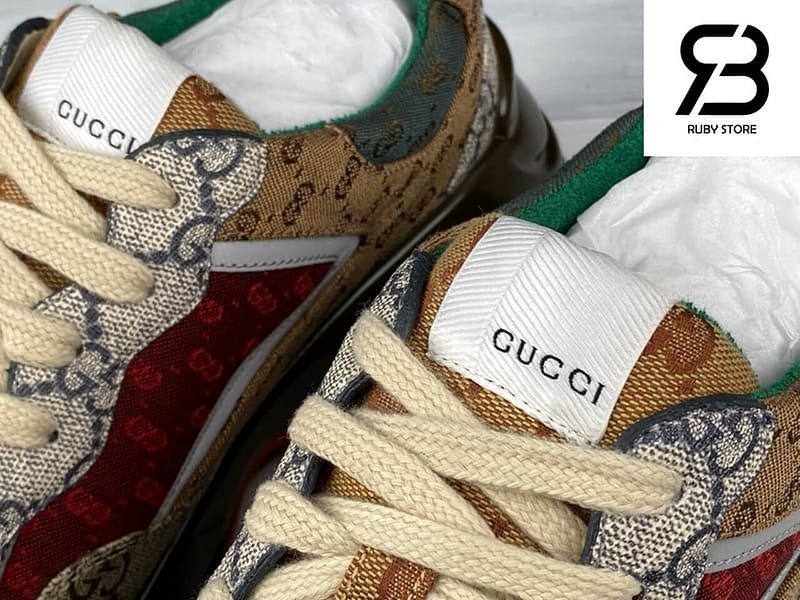 giày gucci rhyton gg brown orange siêu cấp ở hcm