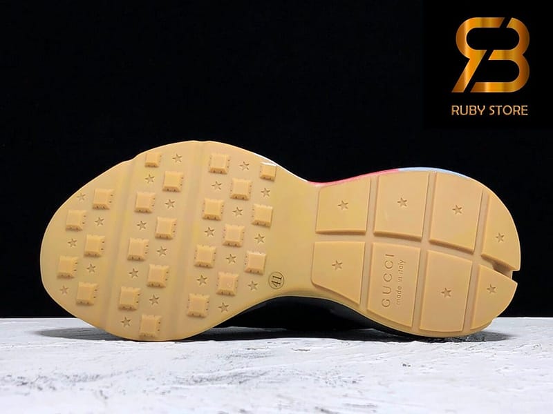 giày gucci rhyton web print leather black sneaker replica 1:1 siêu cấp 99,9%