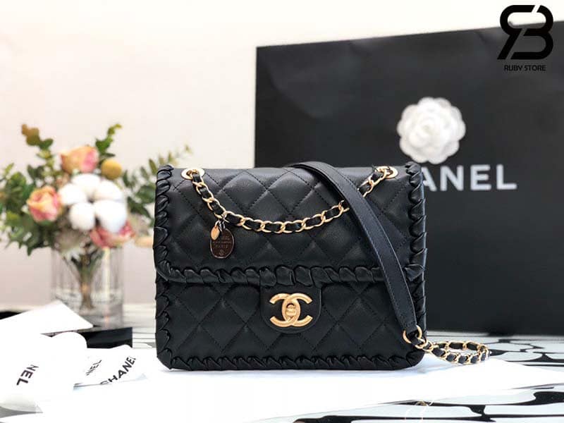 Túi Chanel Flap Bag 2022 Đen Da CalfSkin Siêu Cấp - 21 CM