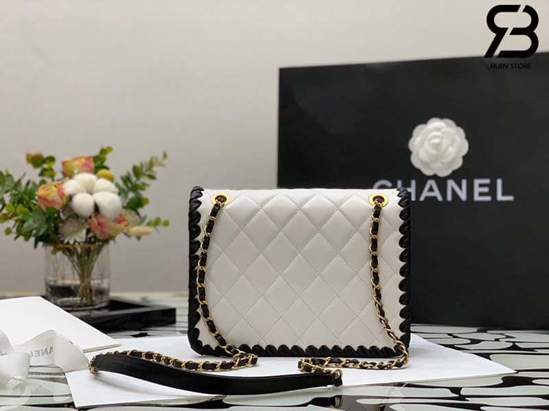 tui-small-flap-bag-2022-da-calfskin-trang-sieu-cap-5 Túi Chanel Flap Bag 2022 Trắng Da CalfSkin Siêu Cấp - 21 CM