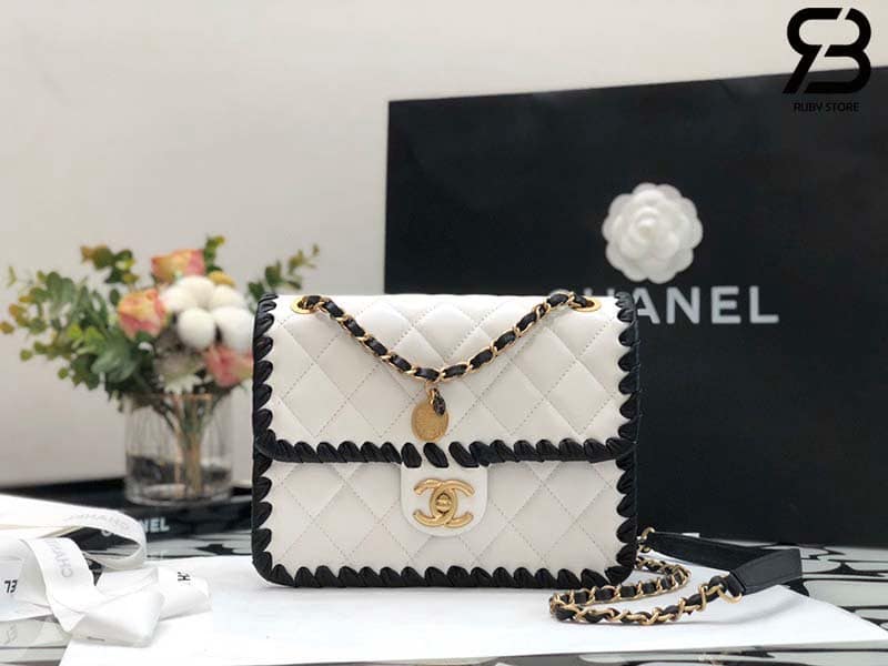 tui-small-flap-bag-2022-da-calfskin-trang-sieu-cap Túi Chanel Flap Bag 2022 Trắng Da CalfSkin Siêu Cấp - 21 CM