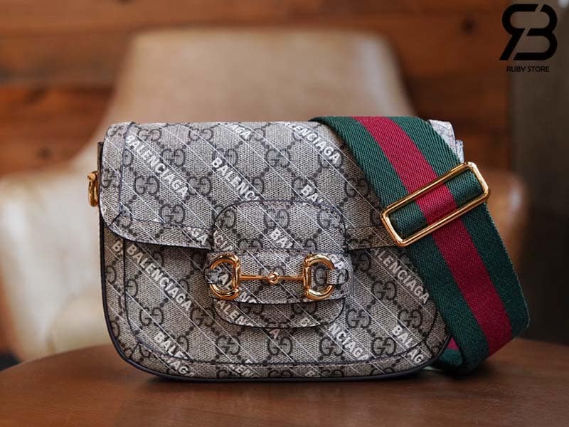 Túi Gucci & Balenciaga The Hacker Project Mini Gucci Horsebit 1955 Beige 20CM Best Quality