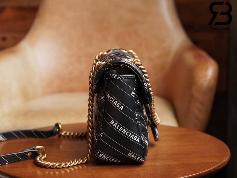 Túi Gucci & Balenciaga The Hacker Project Small GG Marmont Bag Đen 26CM Best Quality