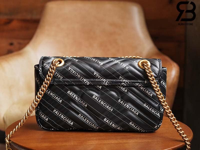Túi Gucci & Balenciaga The Hacker Project Small GG Marmont Bag Đen 26CM Best Quality