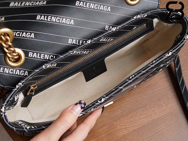 Túi Gucci & Balenciaga The Hacker Project Small GG Marmont Bag Đen 26CM Best Quality