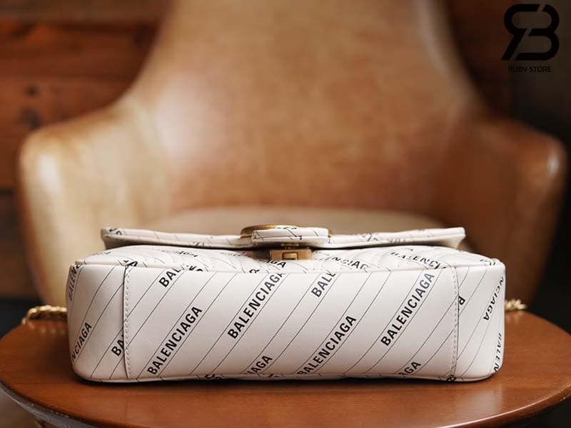 Túi Gucci & Balenciaga The Hacker Project Small GG Marmont Bag Trắng 26CM Best Quality
