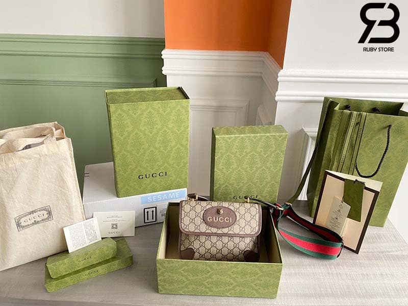 Túi Gucci Neo Vintage Small Messenger Bag Nâu GG Supreme Best Qualit