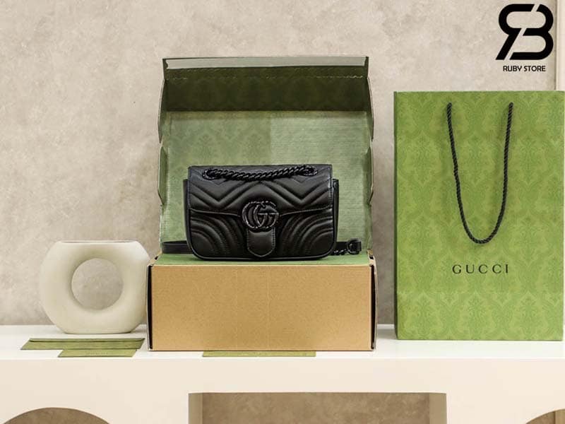 Túi Gucci GG Marmont Mini Shoulder Bag Đen So 22CM Best Quality