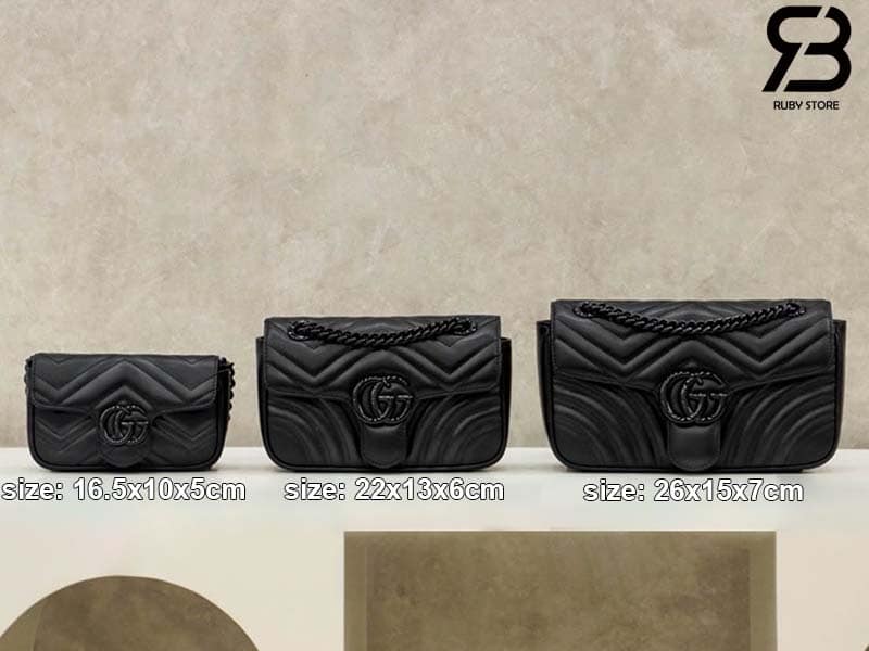 Túi Gucci GG Marmont Mini Shoulder Bag Đen So 22CM Best Quality