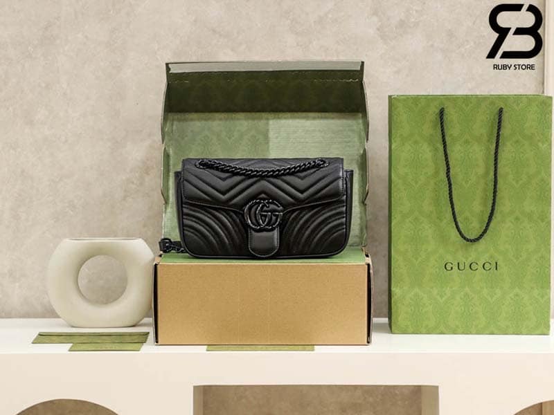 Túi Gucci GG Marmont Small Shoulder Bag Đen So 26CM Best Quality