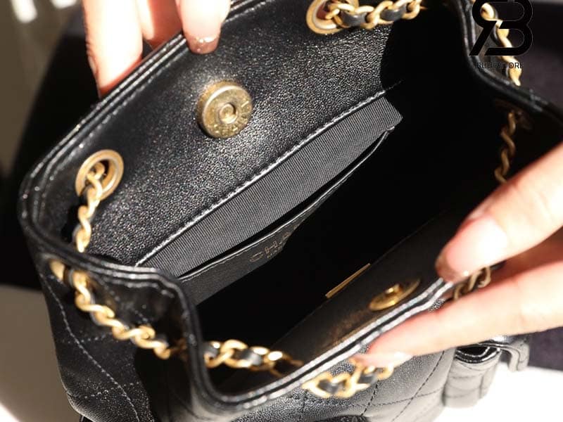 Ba lô Chanel 25C Pocket Size 24CM Black Lambskin Màu Đen Best Quality