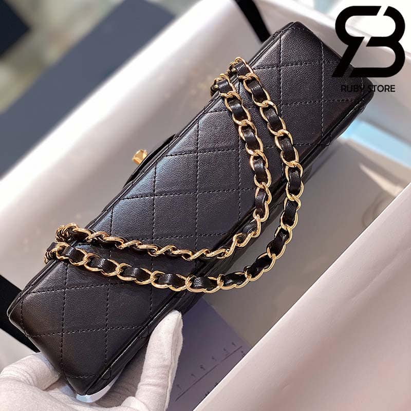 tui-chanel-classic-255-gold-black-den-da-cuu-best-quality-4 Túi Chanel Classic Gold Black Dê Cừu Best Quality Like Auth 99% - 25,5 CM