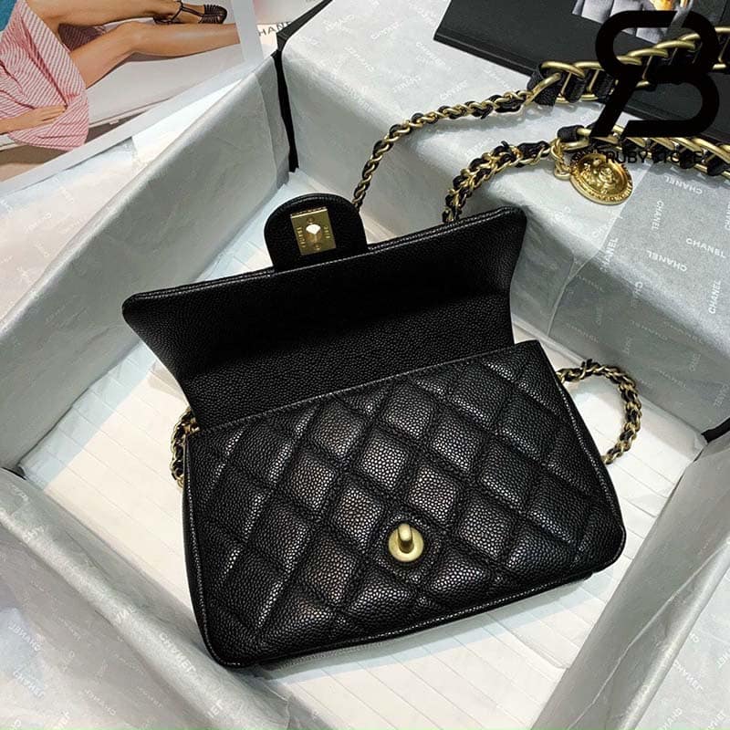 Túi Chanel Classic Flap Bag Đen Da Bê Best Quality Like Auth 99% - 20 CM