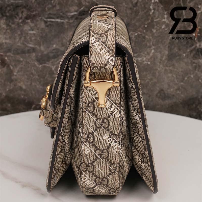 Túi Gucci & Balenciaga The Hacker Project Small Gucci Horsebit 1955 Beige 25CM Best Quality