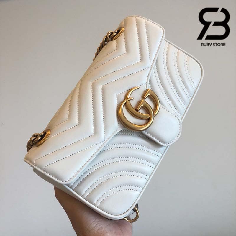 Túi Gucci GG Marmont Small Shoulder Bag Trắng 26CM Best Quality