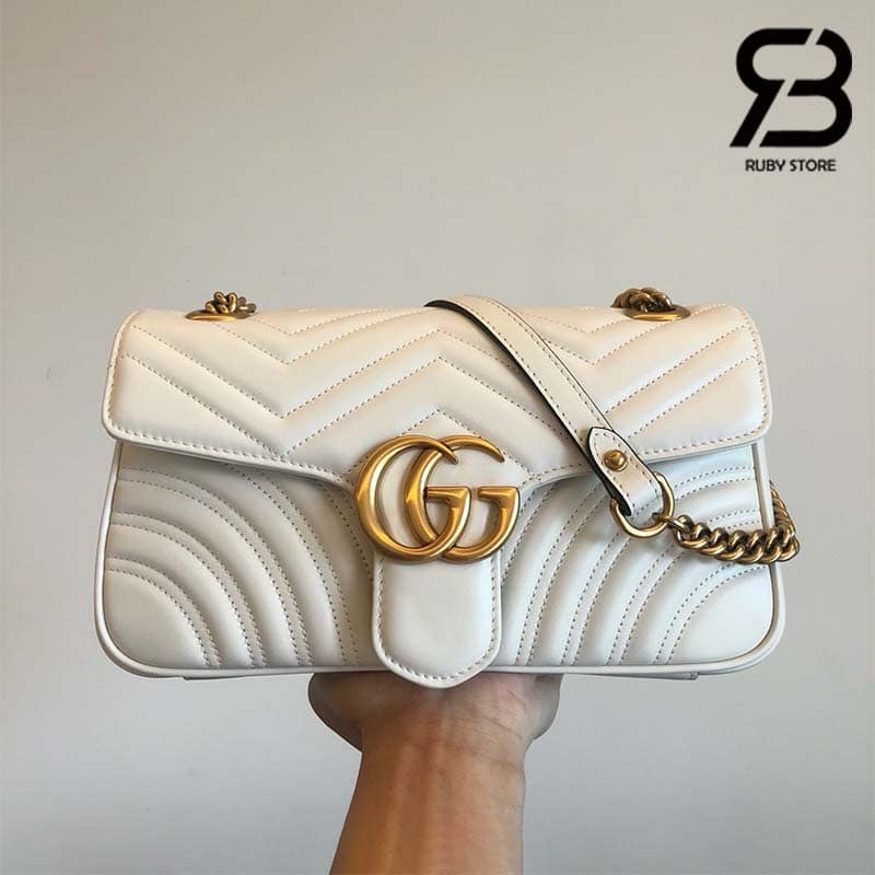 Túi Gucci GG Marmont Small Shoulder Bag Trắng 26CM Best Quality
