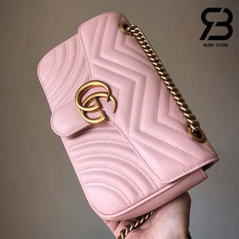 Túi Gucci GG Marmont Small Bag Hồng Nhạt 25CM Best Quality
