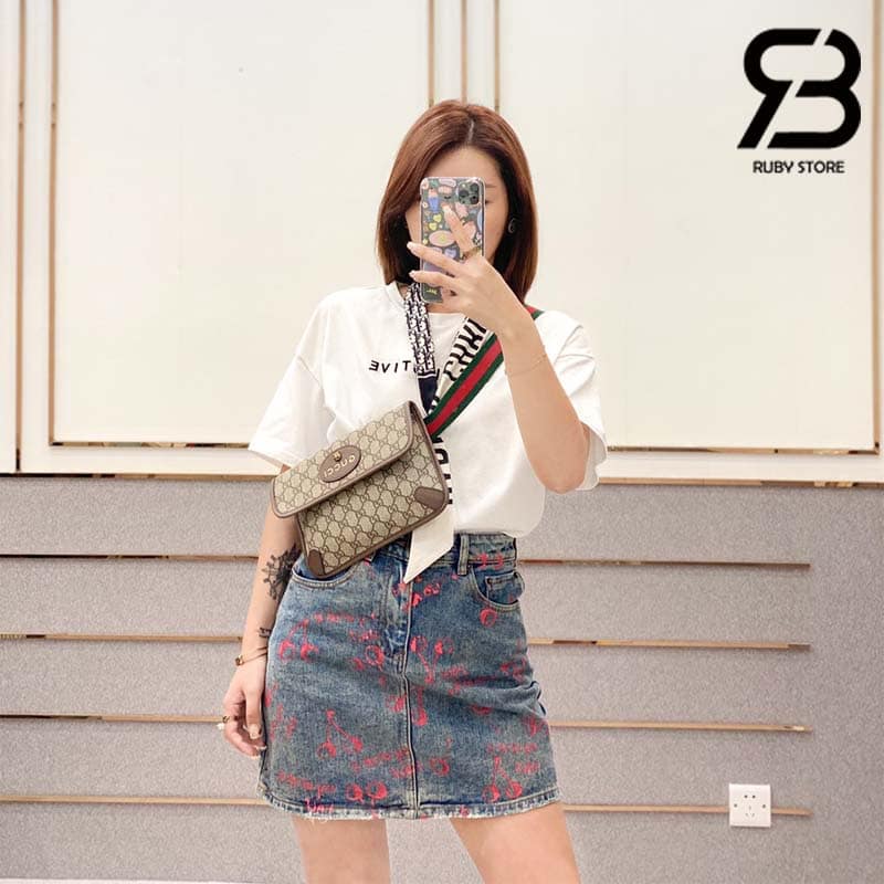 Túi Gucci Neo Vintage GG Supreme Belt Bag Nâu Best Qualit
