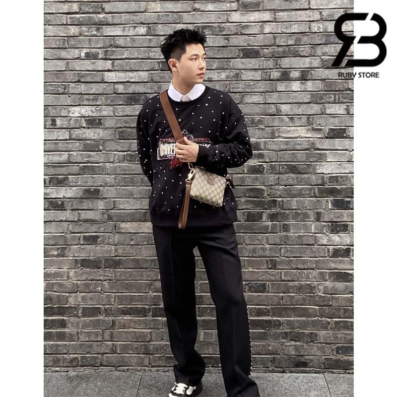 Túi Gucci Messenger Bag With Interlocking G Ebony GG Supreme Nâu Best Quality