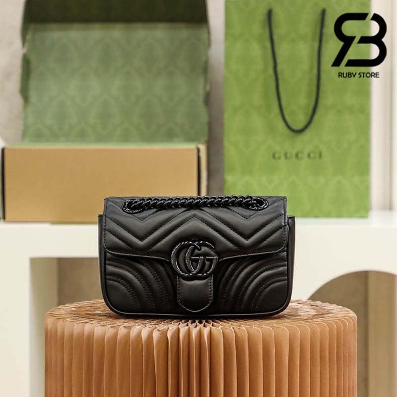 Túi Gucci GG Marmont Mini Shoulder Bag Đen So 22CM Best Quality
