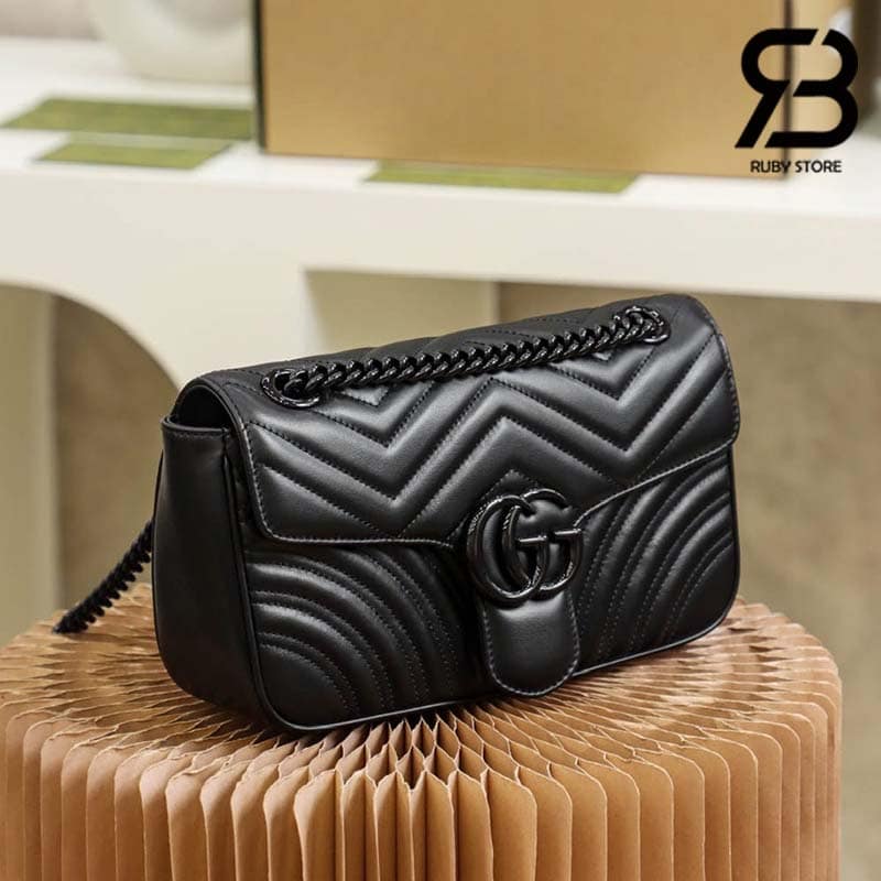 Túi Gucci GG Marmont Small Shoulder Bag Đen So 26CM Best Quality