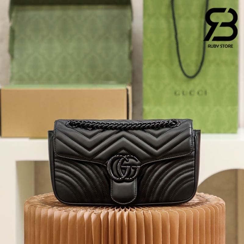 Túi Gucci GG Marmont Small Shoulder Bag Đen So 26CM Best Quality