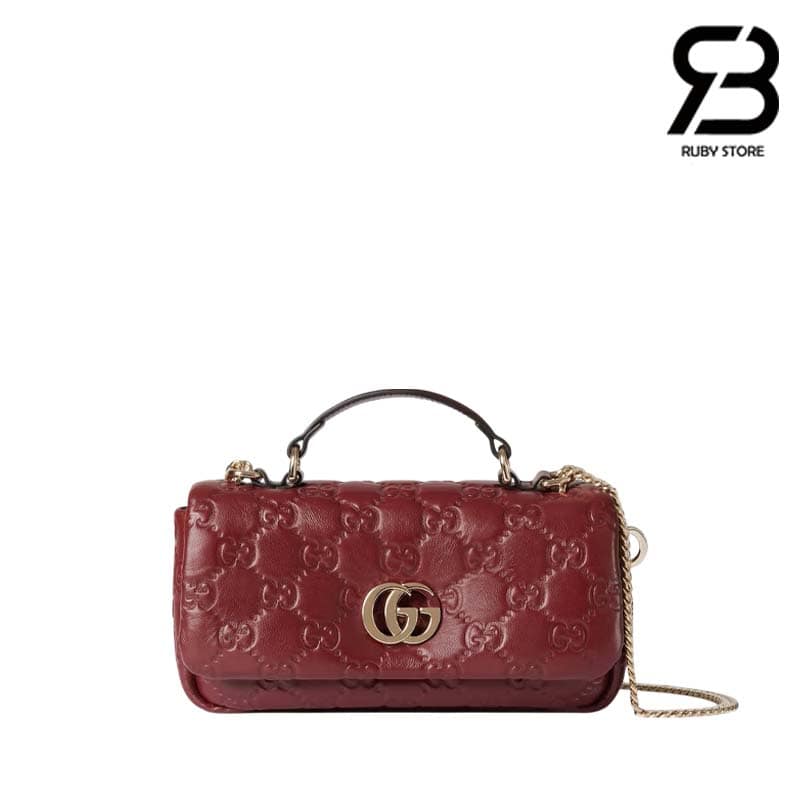 tui-gucci-gg-milano-small-top-handle-bag-rosso-ancora-red-best-quality Túi Gucci GG Milano Small Top Handle Bag Rosso Ancora Red Màu Đỏ Best Quality