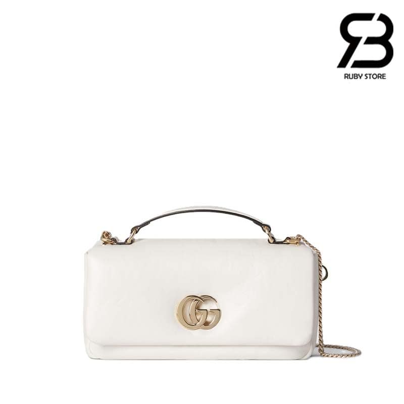 tui-gucci-gg-milano-small-top-handle-bag-white-puffy-leather-best-quality Túi Gucci GG Milano Small Top Handle Bag White Puffy Leather Màu Trắng Best Quality