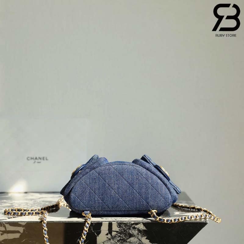 Ba lô Chanel 25C Pocket Size 24CM Navy Denim Lambskin Best Quality